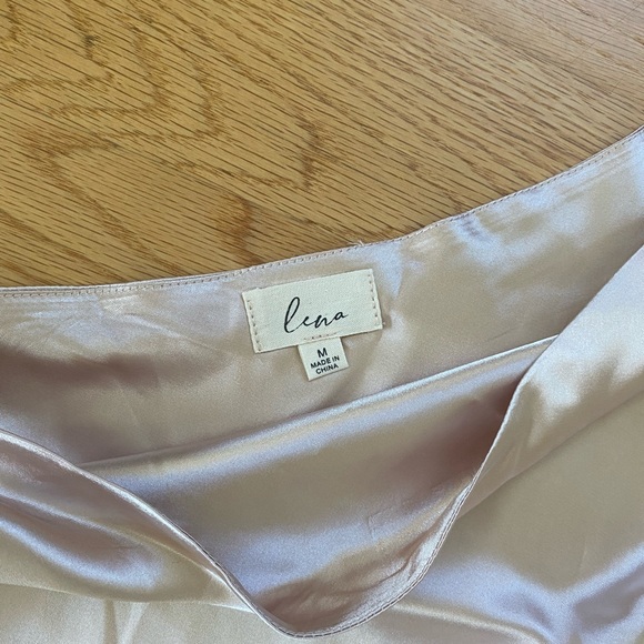 Champagne satin one shoulder dress - Picture 3 of 5